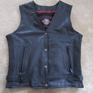 Milwaukee Leather Women's Heavy Black Moto Snap Motorcycle Vest*MED*